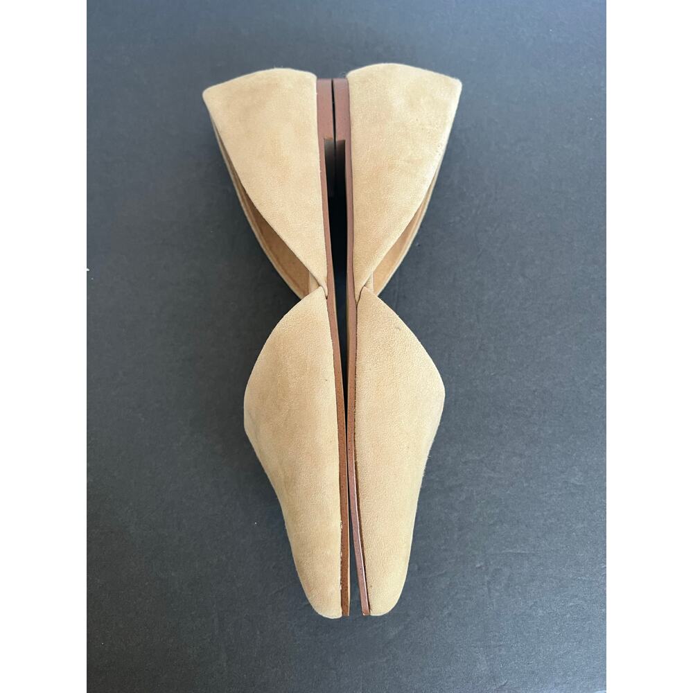 J.Crew Zoe Beige Tan Suede D'Orsay Pointy Toe Slip On Flat Loafer Shoes Sz 10 - Picture 7 of 12